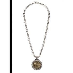 NEW FRENCH KANDE clarette necklace les chevaux medallion necklace in silver/bras